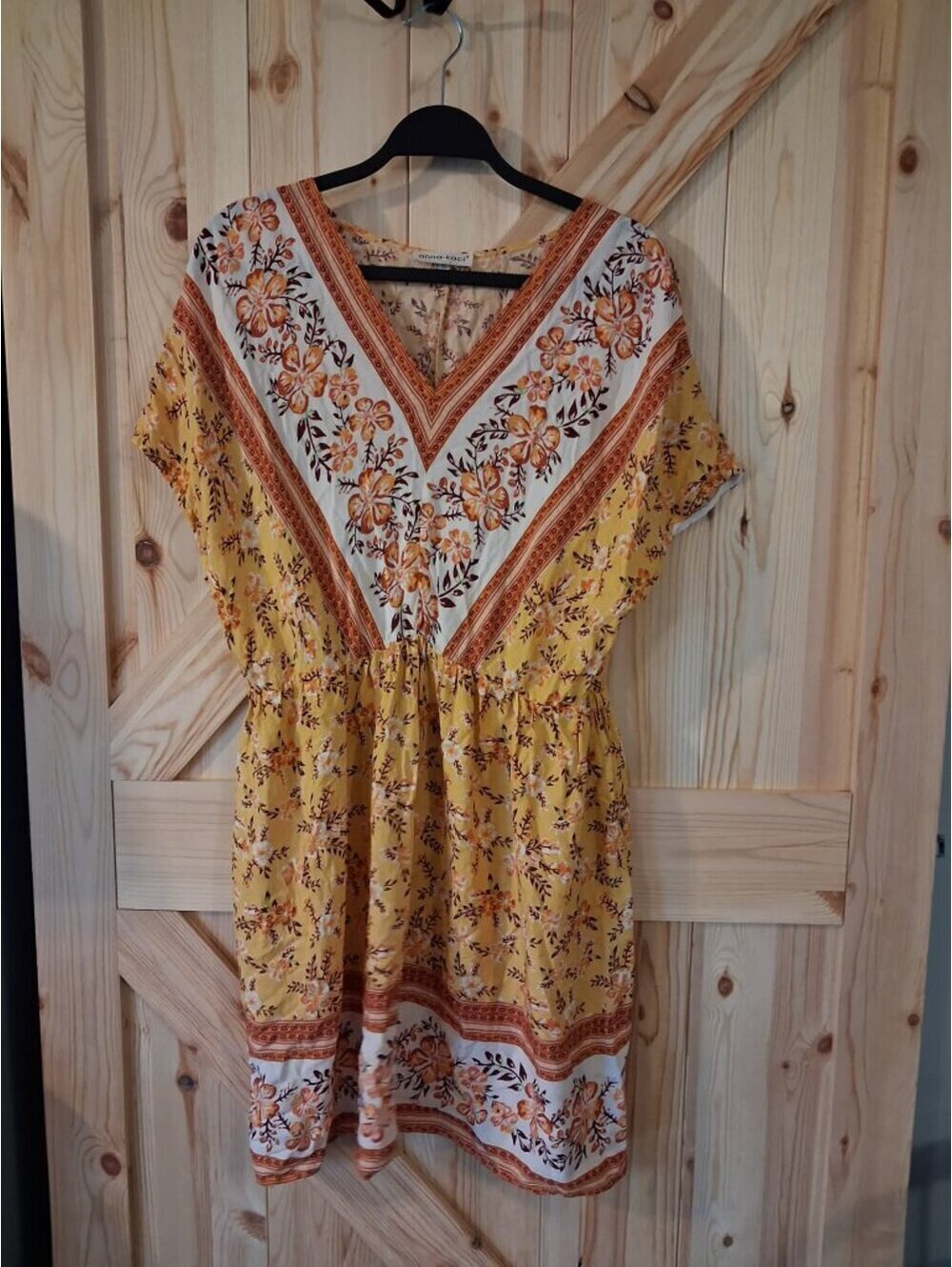 anna-kaci California Yellow Floral Bohemian Dress XL
